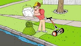 Screenshots from the 2009 Focus Design, Inc. cartoon Fat Cat Blue: The Clean Rivers Song