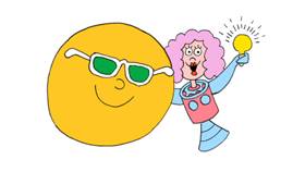 Screenshots from the 2009 Focus Design, Inc. cartoon Solar Power to the People