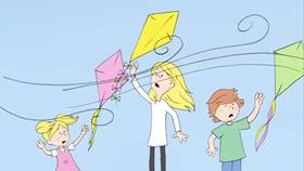 Screenshots from the 2009 Focus Design, Inc. cartoon Windy and the Windmills