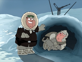 Screenshots from the 2010 Fuzzy Door Productions cartoon Something, Something, Something, Dark Side