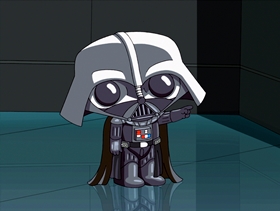 Screenshots from the 2010 Fuzzy Door Productions cartoon Something, Something, Something, Dark Side