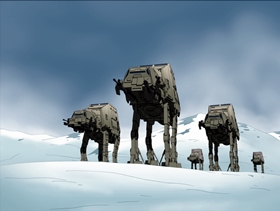 Screenshots from the 2010 Fuzzy Door Productions cartoon Something, Something, Something, Dark Side