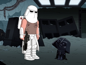 Screenshots from the 2010 Fuzzy Door Productions cartoon Something, Something, Something, Dark Side