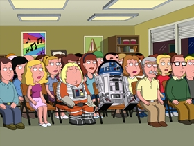 Screenshots from the 2010 Fuzzy Door Productions cartoon Something, Something, Something, Dark Side