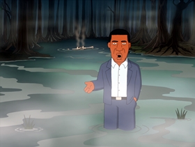 Screenshots from the 2010 Fuzzy Door Productions cartoon Something, Something, Something, Dark Side