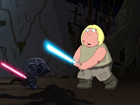 Screenshots from the 2010 Fuzzy Door Productions cartoon Something, Something, Something, Dark Side