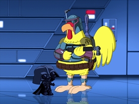 Screenshots from the 2010 Fuzzy Door Productions cartoon Something, Something, Something, Dark Side