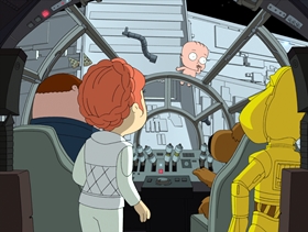 Screenshots from the 2010 Fuzzy Door Productions cartoon Something, Something, Something, Dark Side