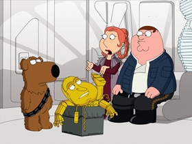 Screenshots from the 2010 Fuzzy Door Productions cartoon Something, Something, Something, Dark Side