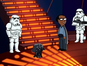 Screenshots from the 2010 Fuzzy Door Productions cartoon Something, Something, Something, Dark Side