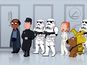 Screenshots from the 2010 Fuzzy Door Productions cartoon Something, Something, Something, Dark Side