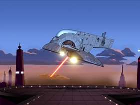 Screenshots from the 2010 Fuzzy Door Productions cartoon Something, Something, Something, Dark Side