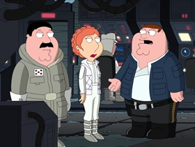 Screenshots from the 2010 Fuzzy Door Productions cartoon Something, Something, Something, Dark Side