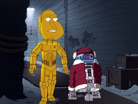 Screenshots from the 2010 Fuzzy Door Productions cartoon Something, Something, Something, Dark Side