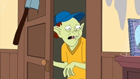 Screenshots from the 2010 Fuzzy Door Productions cartoon Best Little Horror House in Langley Falls