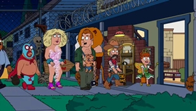 Screenshots from the 2010 Fuzzy Door Productions cartoon Best Little Horror House in Langley Falls