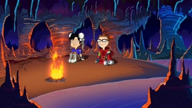 Screenshots from the 2010 Fuzzy Door Productions cartoon Best Little Horror House in Langley Falls