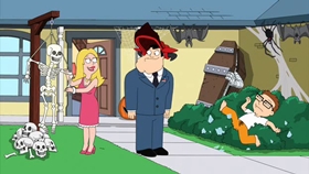 Screenshots from the 2010 Fuzzy Door Productions cartoon Best Little Horror House in Langley Falls