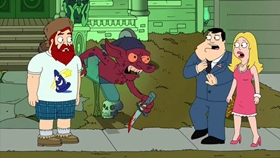 Screenshots from the 2010 Fuzzy Door Productions cartoon Best Little Horror House in Langley Falls