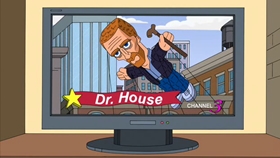 Screenshots from the 2010 Fuzzy Door Productions cartoon There Will Be Bad Blood