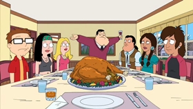 Screenshots from the 2010 Fuzzy Door Productions cartoon There Will Be Bad Blood