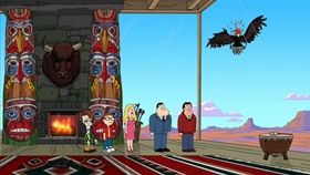 Screenshots from the 2010 Fuzzy Door Productions cartoon There Will Be Bad Blood