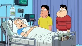 Screenshots from the 2010 Fuzzy Door Productions cartoon There Will Be Bad Blood