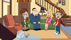 Screenshots from the 2010 Fuzzy Door Productions cartoon There Will Be Bad Blood