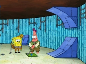 Screenshots from the 2011 United Plankton Pictures cartoon A Friendly Game