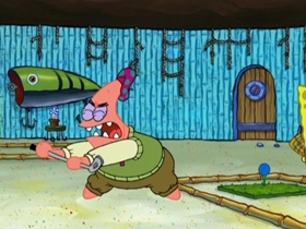 Screenshots from the 2011 United Plankton Pictures cartoon A Friendly Game