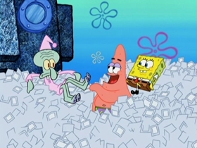 Screenshots from the 2011 United Plankton Pictures cartoon Sentimental Sponge