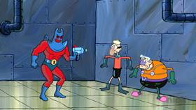 Screenshots from the 2012 United Plankton Pictures cartoon Patrick-Man!