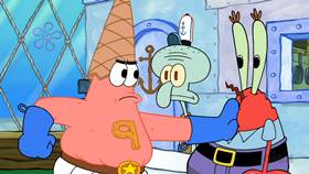 Screenshots from the 2012 United Plankton Pictures cartoon Patrick-Man!