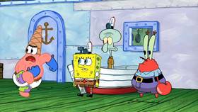 Screenshots from the 2012 United Plankton Pictures cartoon Patrick-Man!