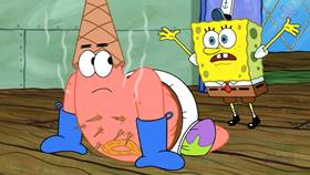 Screenshots from the 2012 United Plankton Pictures cartoon Patrick-Man!