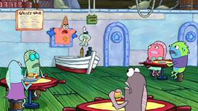 Screenshots from the 2012 United Plankton Pictures cartoon Patrick-Man!