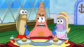 Screenshots from the 2012 United Plankton Pictures cartoon Patrick-Man!