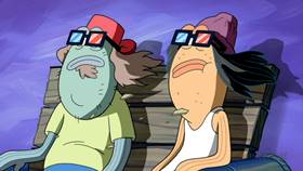 Screenshots from the 2012 United Plankton Pictures cartoon Bumper to Bumper