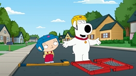 Screenshots from the 2013 Fuzzy Door Productions cartoon Christmas Guy