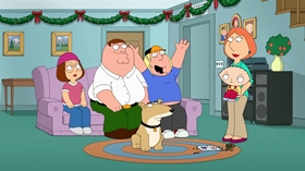 Screenshots from the 2013 Fuzzy Door Productions cartoon Christmas Guy