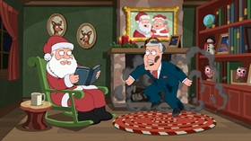 Screenshots from the 2013 Fuzzy Door Productions cartoon Christmas Guy