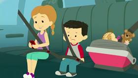 Screenshots from the 2013 Disney Educational Productions cartoon Safety Smart On the Go!: Cars