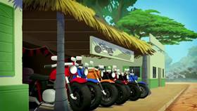 Screenshots from the 2013 Disney Educational Productions cartoon Safety Smart On the Go!: Motorbikes