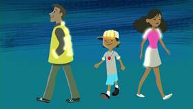 Screenshots from the 2013 Disney Educational Productions cartoon Safety Smart On the Go!: Pedestrians