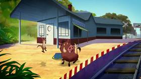 Screenshots from the 2013 Disney Educational Productions cartoon Safety Smart On the Go!: Trains