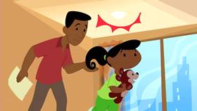 Screenshots from the 2013 Disney Educational Productions cartoon Hotel Safety