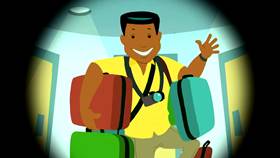 Screenshots from the 2013 Disney Educational Productions cartoon Hotel Safety