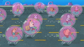 Screenshots from the 2017 United Plankton Pictures cartoon Burst Your Bubble