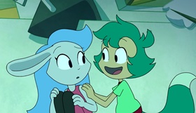 Screenshots from the 2018 Frederator Studios cartoon Welcome to Doozy