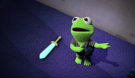 Screenshots from the 2018 Odd Bot Animation cartoon Sir Kermit the Brave